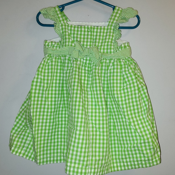 🌸 Vintage Gymboree Stunning Gingham Ruffled Floral Apron Dress - Easter Spring - Picture 4 of 8